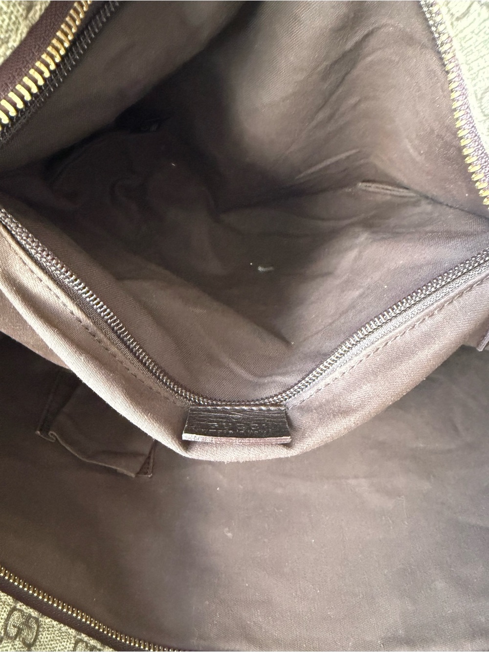 Gucci Brown GG Canvas Tote with Dark Brown Leather Trim - Picture 14 of 16